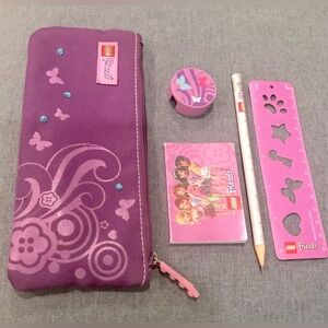 LEGO Friends pencil pouch including 5 stationary  items